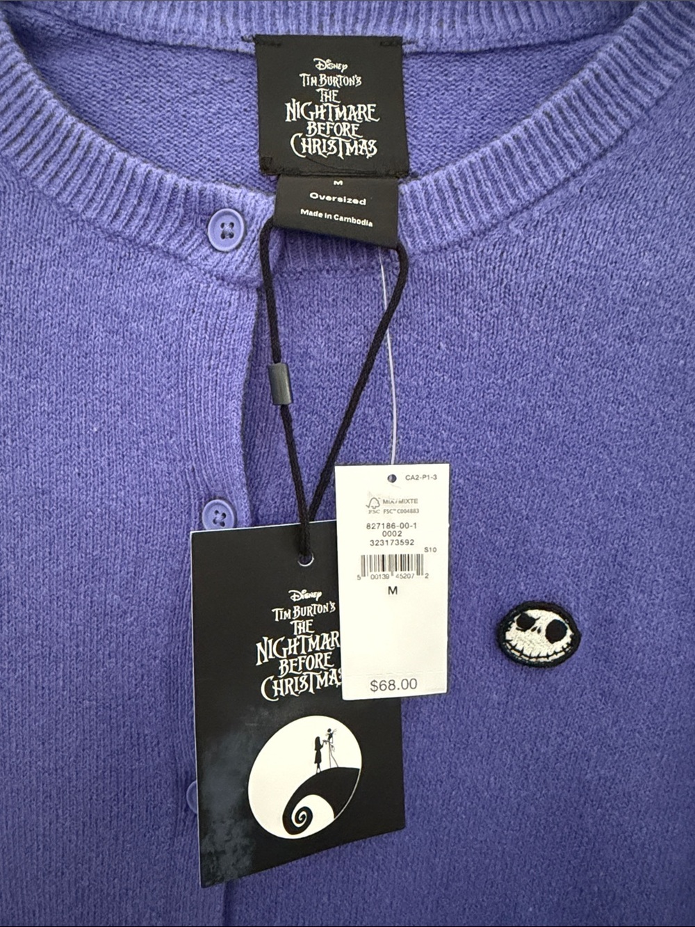 GAP Women's Crewneck Cardigan Disney Nightmare Before Christmas Sweater - Picture 2 of 2